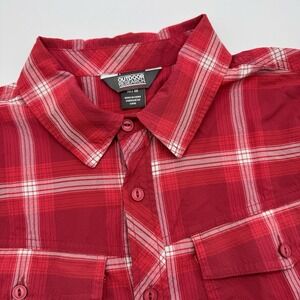 Outdoor Research Shirt Red Plaid Short Sleeve Button‎ Up Hiking Men's Medium